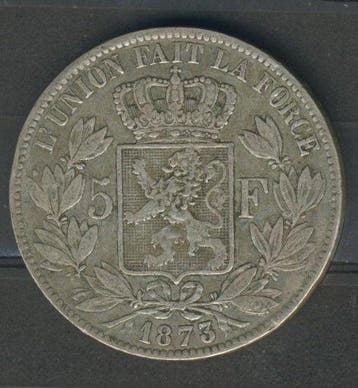 Belgique. Léopold II. 5 Francs 1873 (Sans prix de réserve)