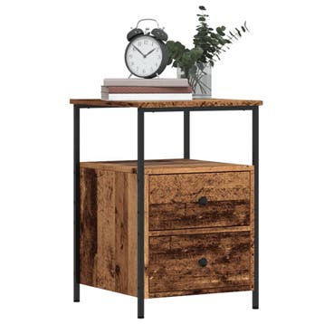 vidaXL Nachtkastjes 2 st 34x35,5x50 cm bewerkt hout oud, Huis en Inrichting, Slaapkamer | Nachtkastjes, Verzenden, Nieuw