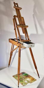 Schildersezel- Antieke opvouwbare schildersezel - Hout,