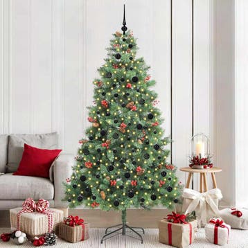 vidaXL Kunstkerstboom 300 LEDs Warmwit PVC en Metalen Groen, Verzenden