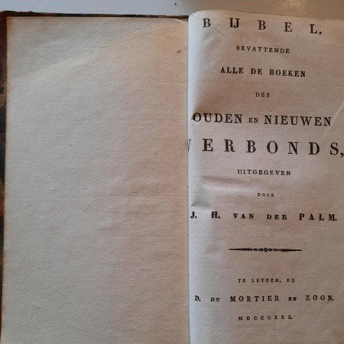 J.H. van der Palm - Bijbel (OT) (1 deel); Volledige, Antiek en Kunst, Antiek | Boeken en Manuscripten