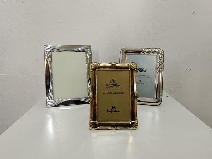 Cadre - Acier - Marcos salle de bains argent, Antiek en Kunst, Antiek | Zilver en Goud