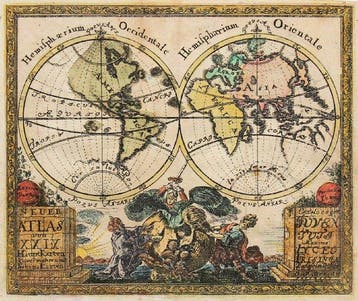 World - Wereldkaart — Tweehemisferische wereldkaart; Anselm, Nieuw