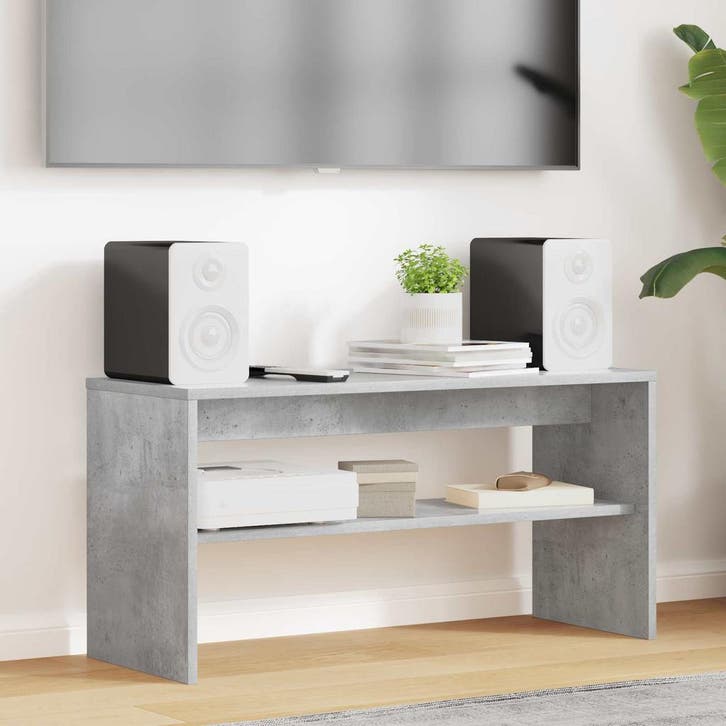 vidaXL TV Kast Beton Grijs 80 x 30 x 40 cm Bewerkt hout, Huis en Inrichting, Kasten |Televisiemeubels, Nieuw, Verzenden