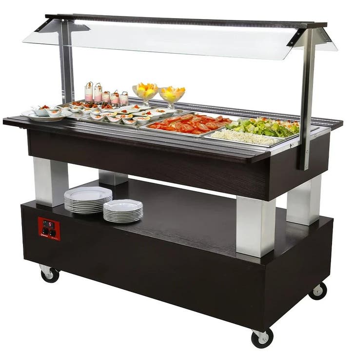 Gekoeld Buffet | GOURMET LINE | Hout/RVS | 4x 1/1 GN |, Zakelijke goederen, Horeca | Keukenapparatuur, Nieuw in verpakking, Verzenden