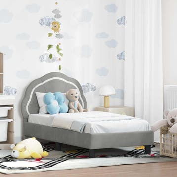vidaXL Peuterbedframe met hoofdboard Lichtgrijs 70 x 140 cm, Verzenden