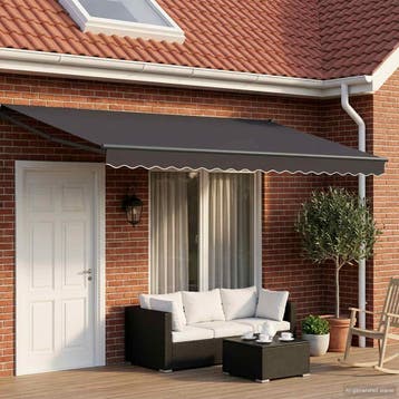 vidaXL Elektrisch Uitschuifbare Zonneluifel Antraciet 5 x 3, Verzenden