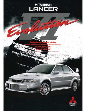 1999 MITSUBISHI LANCER EVOLUTION VI BROCHURE ENGELS, Ophalen of Verzenden
