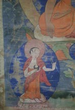 Thangka van Shakyamuni Boeddha Tibet 18e-19e eeuw. - Zijde -, Antiek en Kunst