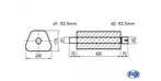 FOX Uni-demper trapezium met mof - verwerking 711 245x175mm,, Verzenden