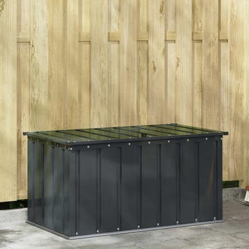 vidaXL Tuinopslagdoos Zwart 101 x 56,5 x 50 cm Staal, Verzenden