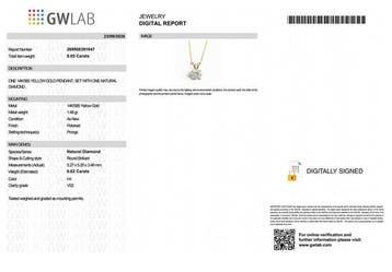 Zonder minimumprijs - Ketting met hanger - 14 karaat Geel