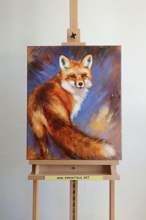 Ewa Switala - Red Fox, Antiek en Kunst, Kunst | Schilderijen | Modern