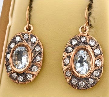 Zonder minimumprijs - Oorbellen - 9 kt. Roségoud, Zilver, Nieuw