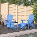 vidaXL Tuinstoelen Adirondack met voetenbank en tafel HDPE, Verzenden, Nieuw
