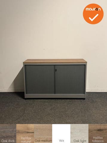 Ahrend - Roldeurkast - 74x120x45 cm - Zilvergrijs met  grijz, Ophalen of Verzenden, Kast