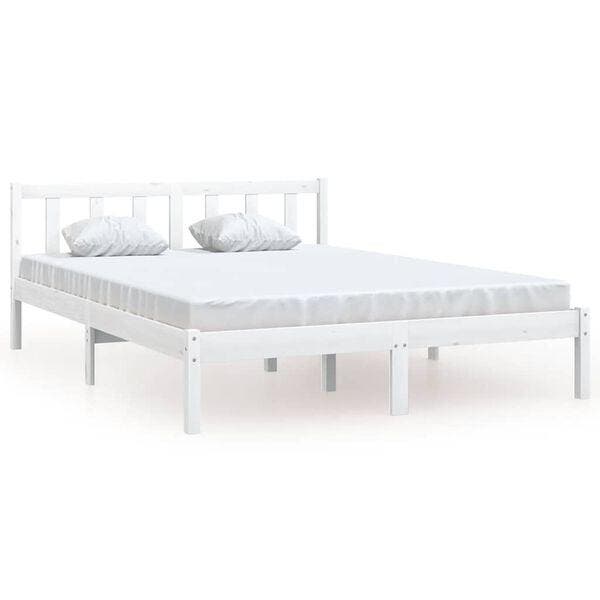 Grenen Bedframe Wit 160x200 | Retour Deal 34% Korting!, Huis en Inrichting, Slaapkamer | Bedden, 160 cm, 200 cm, Wit, Nieuw, Hout