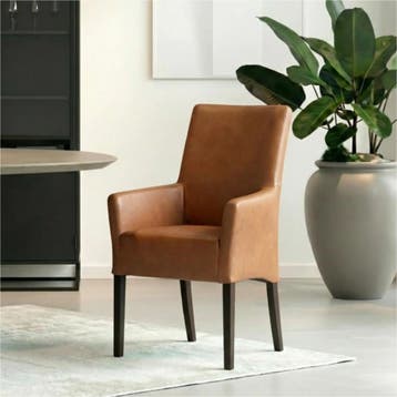 Set van 8 Leren eetkamerstoelen Just met armleuning -, Huis en Inrichting, Stoelen, Ophalen of Verzenden, Nieuw, Leer