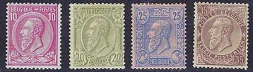 Belgique 1884/1891 - La série « Leopold II de profil à, Timbres & Monnaies