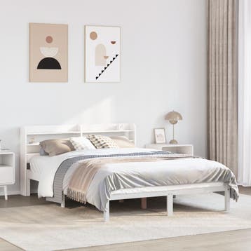vidaXL Bedframe zonder matras massief grenenhout wit 160x200, Verzenden