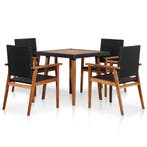 vidaXL 5-delige Tuinset poly rattan zwart en bruin, Tuin en Terras, Tuinsets en Loungesets, Verzenden, Nieuw, Tuinset