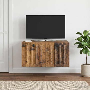 vidaXL Wandmontage TV-kast Oud hout 59,5 x 41 x 30 cm, Verzenden, Nieuw