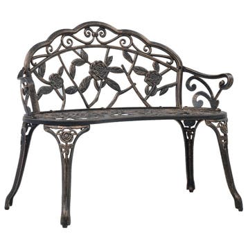 vidaXL Bistrobank 100 cm gietaluminium bronskleurig, Verzenden, Nieuw