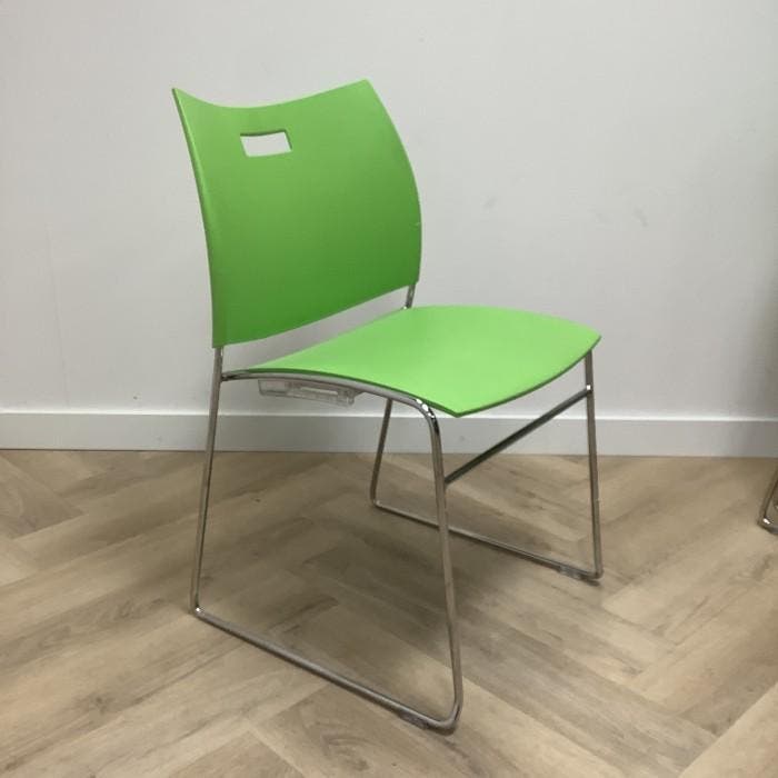 Casala Curvy stoel / stapelstoel,  groen, Huis en Inrichting, Stoelen, Gebruikt, Eén