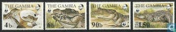 Gambia - WWF - Natuurbehoud Nijlkrokodillen - 1984, Timbres & Monnaies, Timbres | Afrique, Verzenden