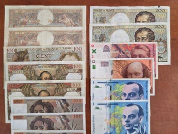 Frankrijk. - 19 Banknotes - 1939/1997 (Zonder minimumprijs)