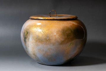 Cloisonté Mizusashi-waterkan met deksel - Cloisonné emaille