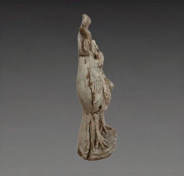 Oud-Grieks Terracotta Ganimedes die op een reusachtige haan