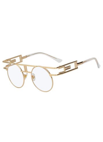 KIMU® Ronde Bril Steampunk Burning Man Goud Montuur Rond Hel, Handtassen en Accessoires, Ophalen of Verzenden, Nieuw