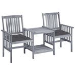 vidaXL Tuinstoelen met tafeltje en kussens massief, Verzenden, Nieuw
