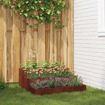 vidaXL Tuin Plantpot Roestig 90 x 90 x 35 cm Cortenstaal, Verzenden