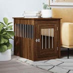 vidaXL Hondenbench 55 x 80 x 68 cm bewerkt hout bruin, Dieren en Toebehoren, Verzenden, Nieuw