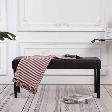 vidaXL Bankje 106 cm kunstleer bruin, Verzenden