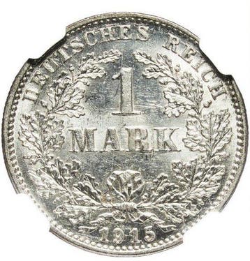 Duitsland, keizerrijk Wilhelm II. 1 Mark 1915 - NGC MS62