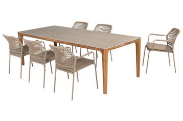 Taste by 4 Seasons Barista tuinset latte met Liam teak, Tuin en Terras, Nieuw