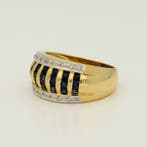 Bague - 18 carats Or jaune Saphir - Diamant, Bijoux, Sacs & Beauté, Bagues