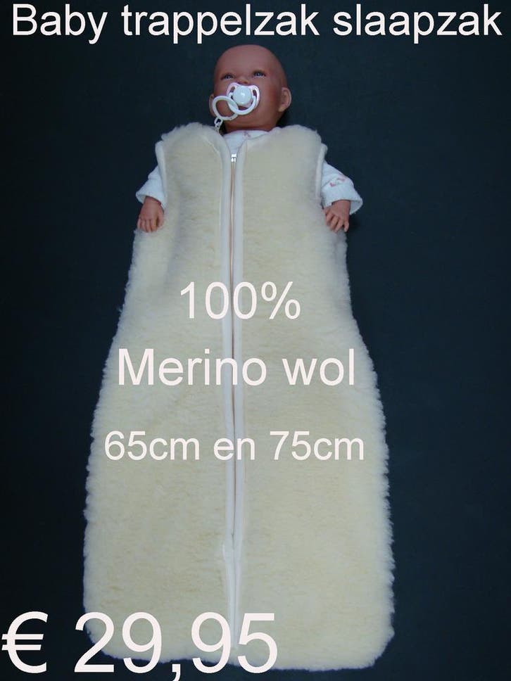 Baby slaapzak trappelzak 100% Merino Wol 75cm € 29,95 NIEUW, Enfants & Bébés, Couvertures, Sacs de couchage & Produits pour emmailloter