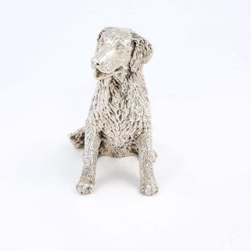NO RESERVE - Hond (gelamineerd) - Figurine - Argent 925, Antiek en Kunst
