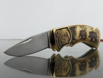 Franklin Mint - 24 Karat Gold Plated - Zakmes - Wild zwijn