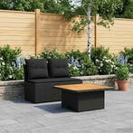 vidaXL 2 Stuk Tuin middelste sofa met opklaptafel poly, Verzenden