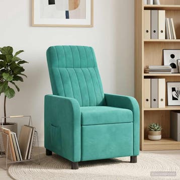 vidaXL Recliner Turquoise fluweel, Verzenden