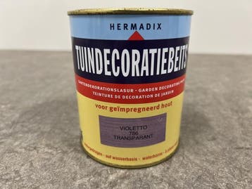 Veiling - 2x Hermadix tuindecoratiebeits 750ml Violetto, Bricolage & Construction, Peinture, Vernis & Laque