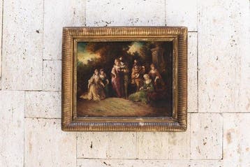 Adolphe Monticelli (1824-1886), seguace di - Scena galante, Antiek en Kunst, Kunst | Schilderijen | Klassiek