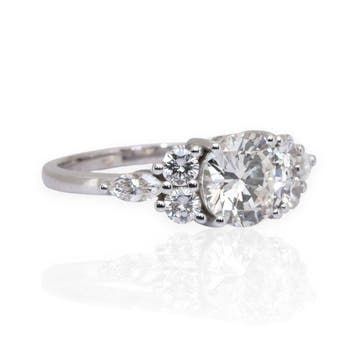 Bague - 18 carats Or blanc - 2.04ct. tw. Diamant (Naturelle)