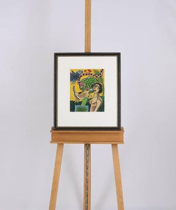 Corneille (1922-2010) - Compositie met vrouw, vogel en kat