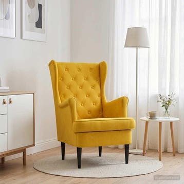 vidaXL Fauteuil Geel Fluweel, Verzenden, Nieuw